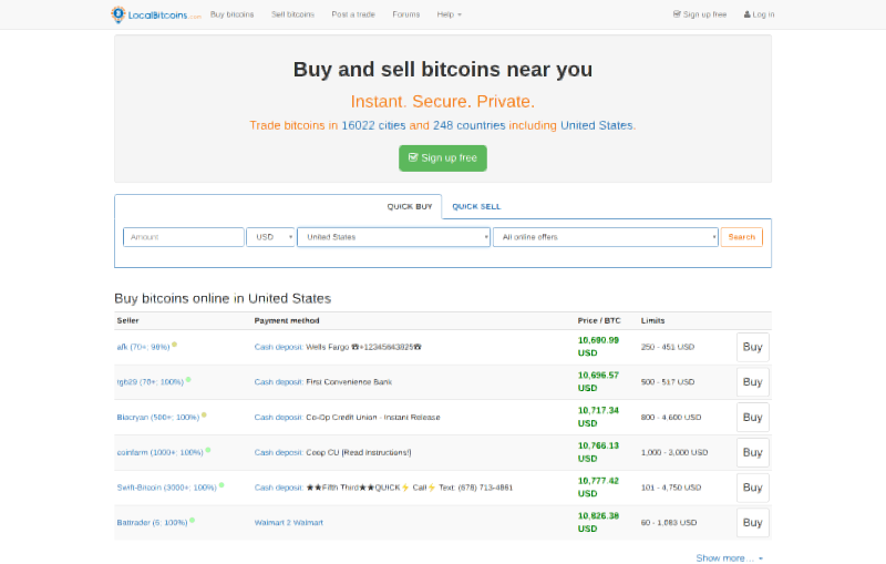 localbitcoins API / buy-bitcoins-with-cash / endpoint probléma
